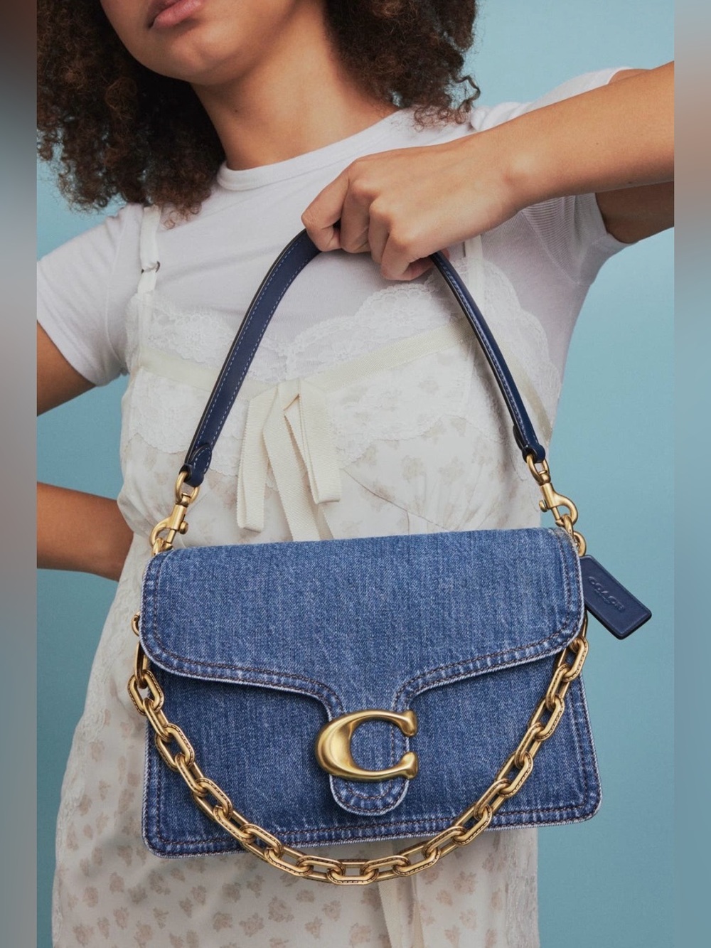 NWOT - COACH Denim Chain Tabby 30 Shoulder Bag - Picture 2 of 15